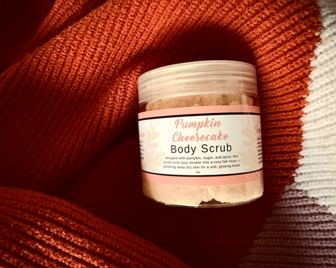 Pumpkin cheesecake body scrub for fall